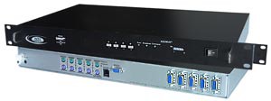 4 port PS/2 KVM Switch with RS232 Control Rackmounted