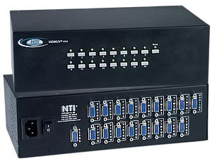16-port VGA switch, 16 PC's to 1 VGA monitor, push buttons on front