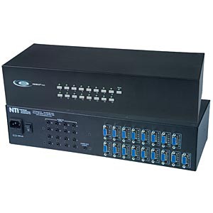 16-port VGA + audio switch, 16 PC's to 1 VGA monitor and stereo speakers, rackmount kit