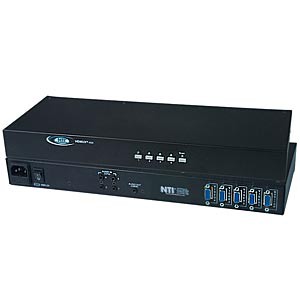 4-port VGA + audio switch, 4 PC's to 1 VGA monitor and stereo speakers, rackmount kit