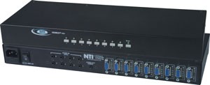 8-port VGA + audio switch, 8 PC's to 1 VGA monitor and stereo speakers, rackmount kit
