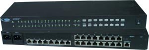 24-port Console Serial Port Switch with Ethernet Control, dual power