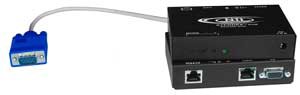 VGA extender via CAT5, skew compensation, local and remote monitor, up to 1,000 feet (305 meters)