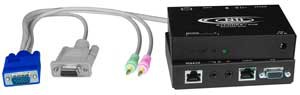 VGA + two-way audio + RS232 extender via CAT5, skew compensation, up to 1,000 ft (305 m)
