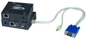 VGA + Audio extender via CAT5, local & remote monitor & speakers, up to 600 feet (183 meters)