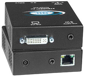 DVI Extender with IR via One CAT5/6/7 with Stereo Audio Option Extend up to 300 feet
