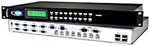 VGA VGA USB KVM matrix switch, 4 user & 32 computer, OSD/RS232 control, rackmounted