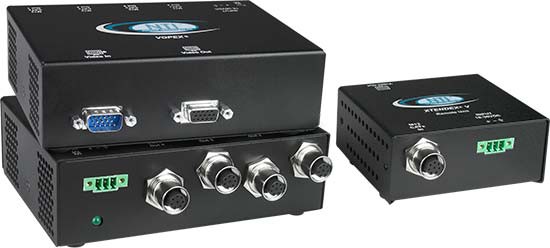 VOPEX-M12V-4 Local Unit (Front & Back) and ST-M12V-R-600 Remote Unit