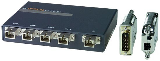 VOPEX-FODVI-SC4-MDP Optical Splitter and ST-1FODVI-R-SC-MDP Remote Unit (Front & Back)