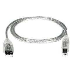 USB 2.0 A-B Cable 6 Feet Transparent