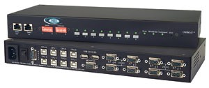 8 port USB KVM switch, with OSD and rackmount kit, RS232 control